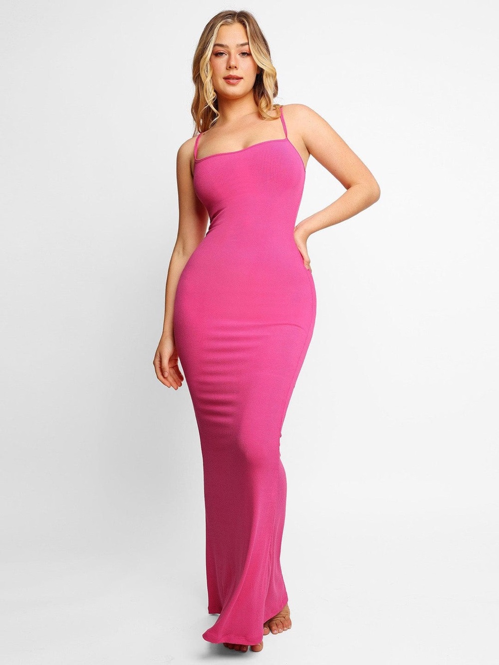 NWT Popilush Padded Without Shapewear Modal Maxi Dress in pink